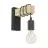 Eglo Wandleuchte Townshend Stahl Holz Schwarz Braun | IP20 - Geeignet für 1x E27 